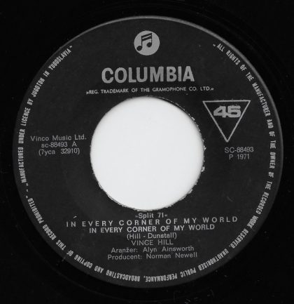 VINCE HILL - In Every Corner Of My World (Split 1971)